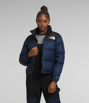 The North Face 1996 Retro Nuptse Dunjakke Dame Mørkeblå Sort | DANMARK LJVRK