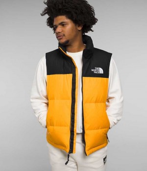 The North Face 1996 Retro Nuptse Dunvest Herre Guld Sort | DK ERUHM