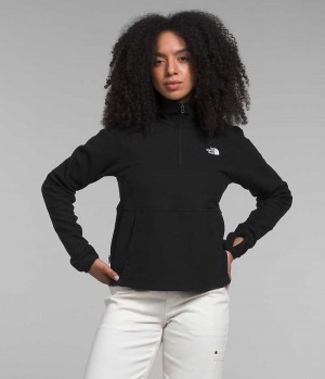 The North Face Alpine Polartec® 100 ¼-Zip Cowl Sweatshirt Dame Sort | DK AKFNU