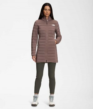 The North Face Belleview Stretch Down Parka Dame Brune | DANMARK BMEHX