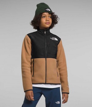 The North Face Denali Fleece Jakker Drenge Khaki Sort | DANMARK CAYQS