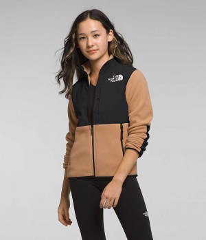 The North Face Denali Fleece Jakker Pige Khaki Sort | DK IBTOS