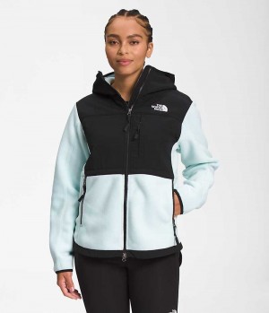 The North Face Denali Hoodie Fleece Jakker Dame Sort Turkis | DANMARK BTKZP