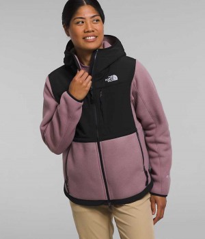 The North Face Denali Hoodie Fleece Jakker Dame Fuchsia Sort | DANMARK FLTEZ