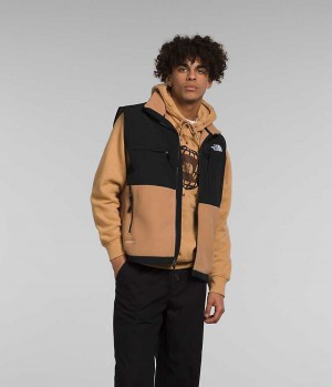 The North Face Denali Vest Herre Khaki Sort | DK JEFRD