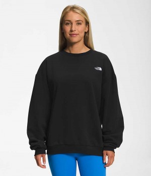 The North Face Felted Fleece Crew Pullover Dame Sort | DK JDZOB