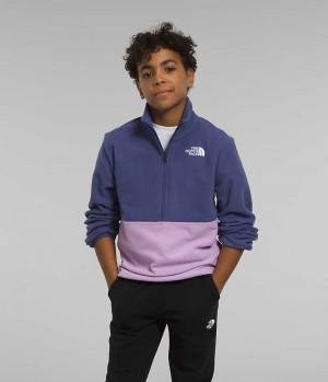 The North Face Glacier ¼-Zip Pullover Drenge Blå | DK DMFCI