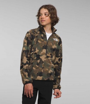 The North Face Glacier ¼-Zip Pullover Drenge Camo | DK GPMSQ