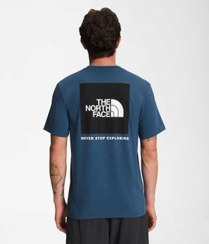 The North Face Kort Sleeve Box NSE T-Shirt Herre Blå | DANMARK PCJKH