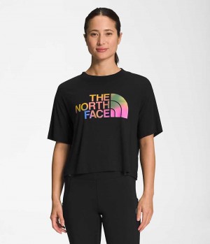 The North Face Kort Sleeve Half Dome Crop T-Shirt Dame Sort | DANMARK YMXLK