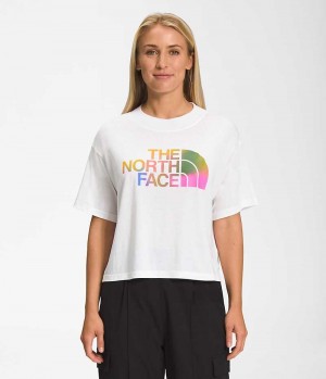 The North Face Kort Sleeve Half Dome Crop T-Shirt Dame Hvide | DK OVEYA