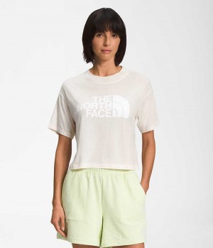 The North Face Kort Sleeve Half Dome Crop T-Shirt Dame Hvide | DANMARK VLFON