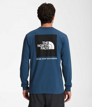 The North Face Long Sleeve Box NSE T-Shirt Herre Blå | DK SAIRZ