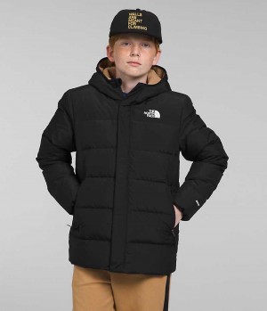 The North Face North Down Fleece-Forede Parka Drenge Sort | DK FOPSY