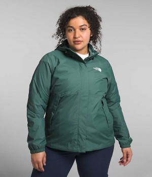 The North Face Plus Antora Regnjakke Dame Grøn | DK BKMZH