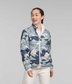 The North Face Reversible Mossbud Fleece Jakker Pige Flerfarvede | DANMARK KZUHM