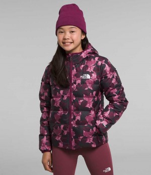 The North Face Reversible North Hætte Dunjakke Pige Fuchsia | DK FKVMX