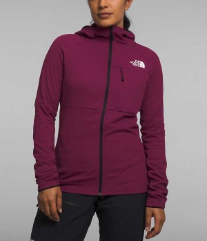 The North Face Summit Series FUTUREFLEECE™ Full-Zip Hoodie Fleece Jakker Dame Bordeaux | DK XAZOT