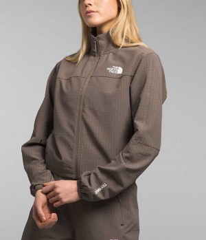 The North Face Tekware™ Grid Full-Zip Fleece Jakker Dame Brune | DANMARK QXKUJ