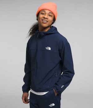 The North Face Tekware™ Grid Hoodie Fleece Jakker Herre Mørkeblå | DK GAOKD