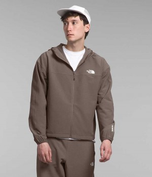 The North Face Tekware™ Grid Hoodie Fleece Jakker Herre Brune | DK ZDEXV