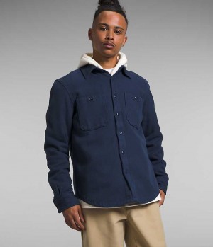 The North Face Valley Twill Flannel Skjorte Herre Mørkeblå | DANMARK VOWMQ