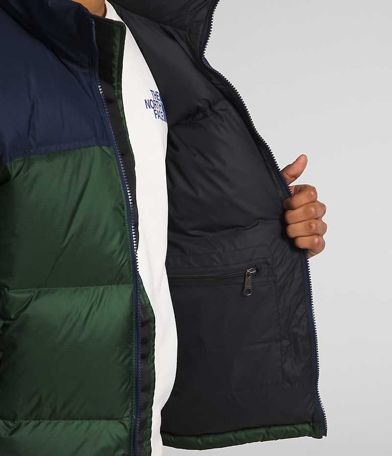 The North Face 1996 Retro Nuptse Dunjakke Herre Grøn Mørkeblå | DANMARK PXFME