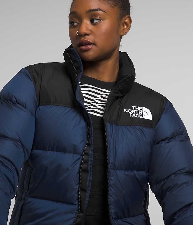 The North Face 1996 Retro Nuptse Dunjakke Dame Mørkeblå Sort | DANMARK LJVRK