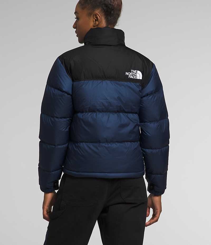 The North Face 1996 Retro Nuptse Dunjakke Dame Mørkeblå Sort | DANMARK LJVRK