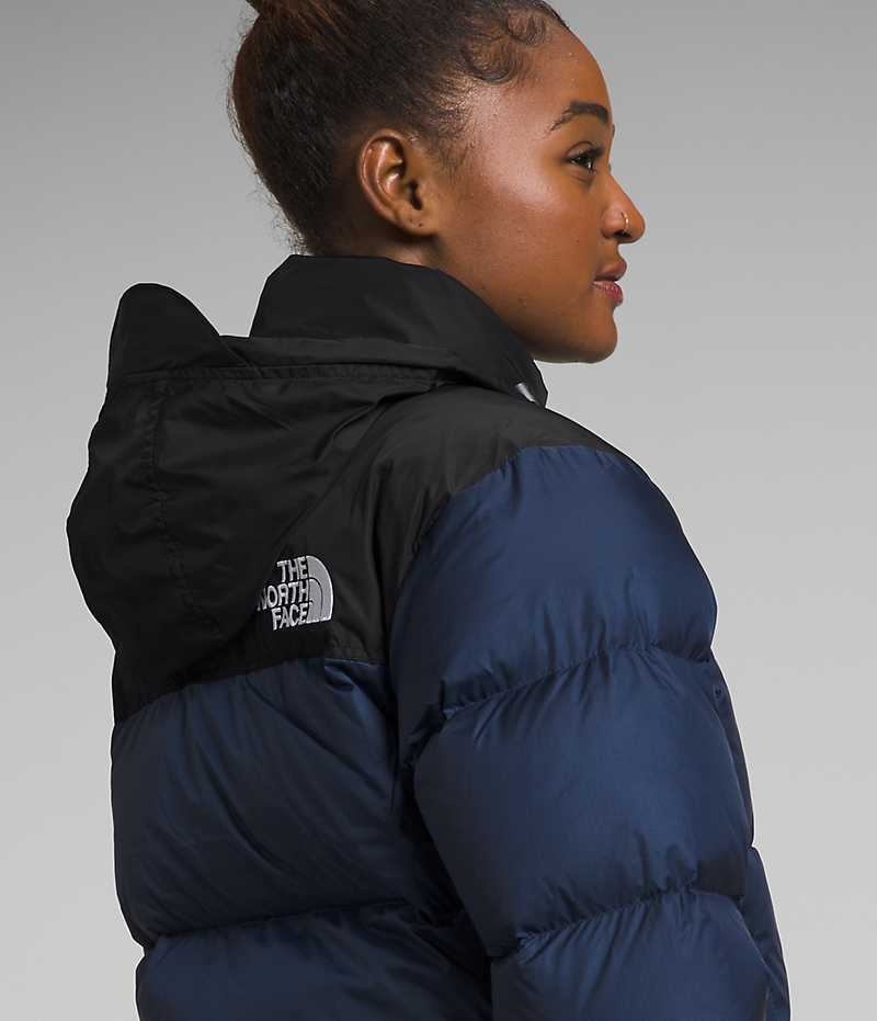 The North Face 1996 Retro Nuptse Dunjakke Dame Mørkeblå Sort | DANMARK LJVRK