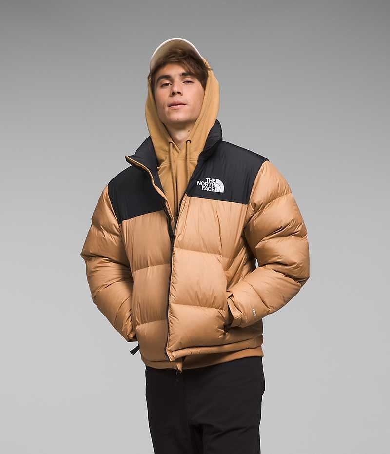 The North Face 1996 Retro Nuptse Dunjakke Herre Beige Sort | DK DTHCM