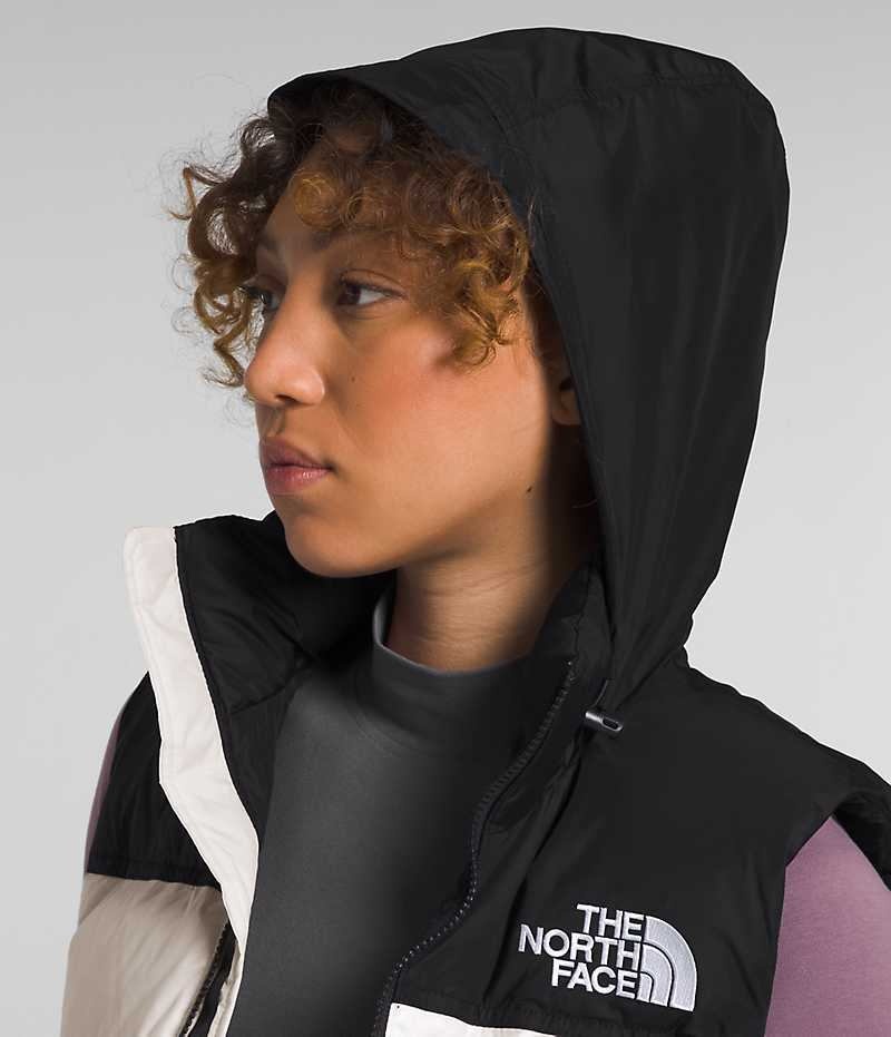 The North Face 1996 Retro Nuptse Dunvest Dame Hvide Sort | DK ZPTGS