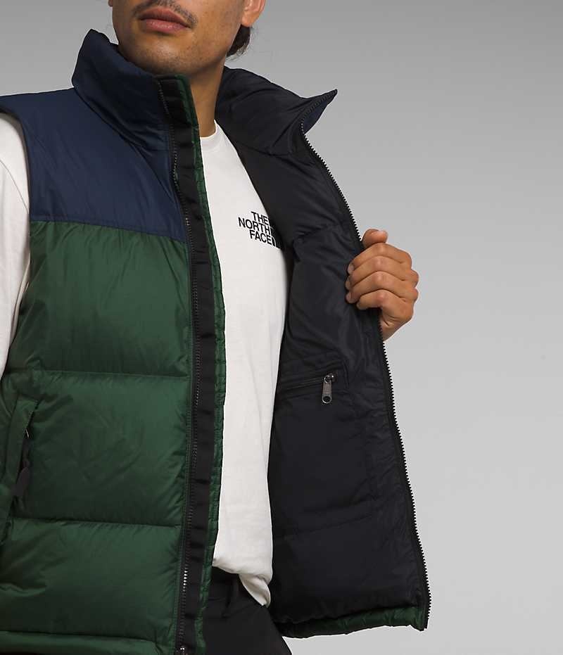 The North Face 1996 Retro Nuptse Dunvest Herre Grøn Mørkeblå | DANMARK ONQRW