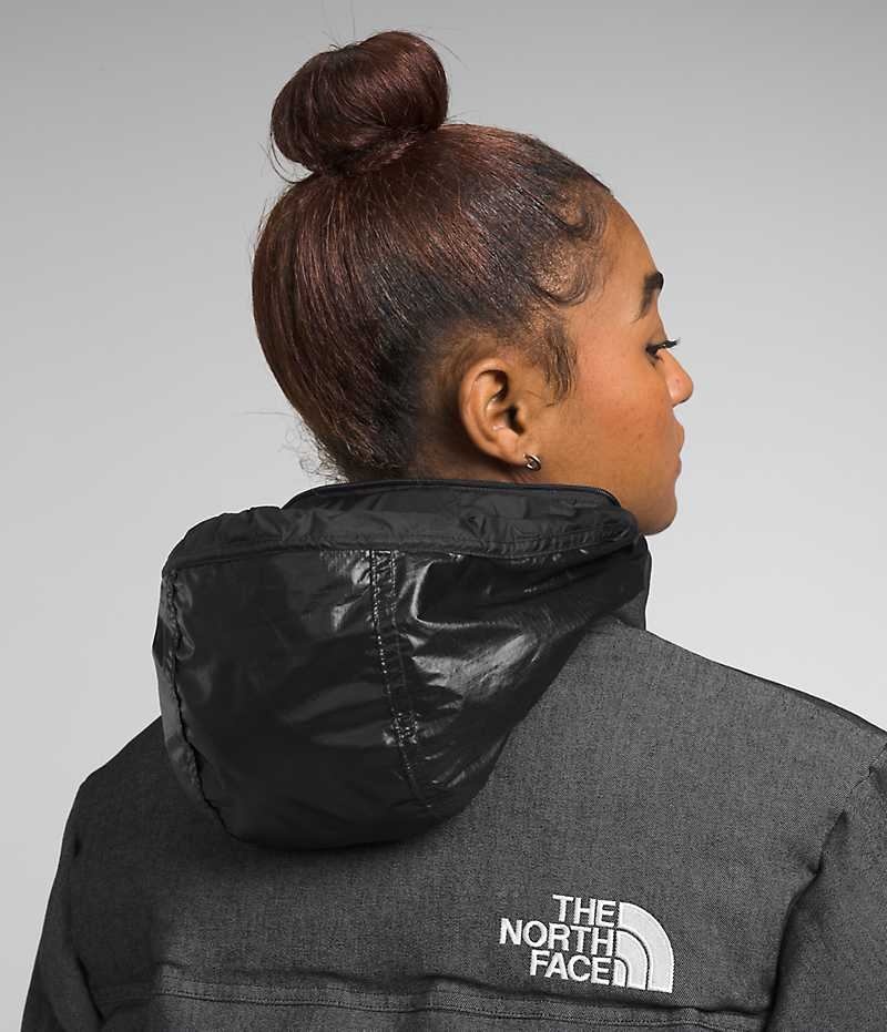 The North Face ’92 Reversible Nuptse Dunjakke Dame Sort | DK HINVQ