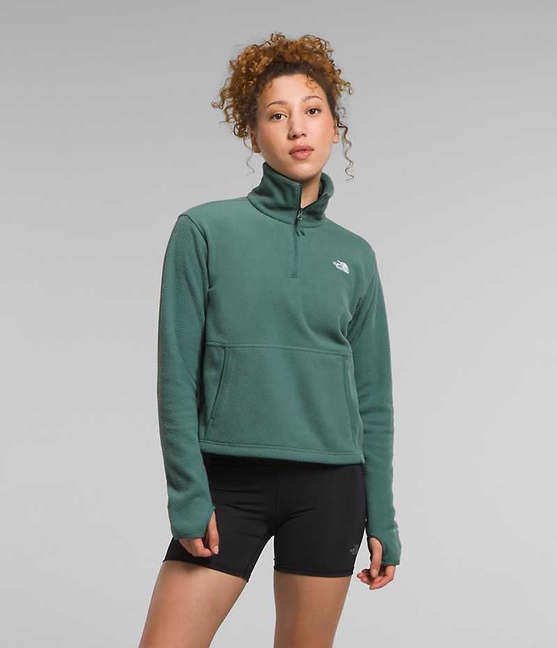 The North Face Alpine Polartec® 100 ¼-Zip Cowl Sweatshirt Dame Grøn | DANMARK FMWIT