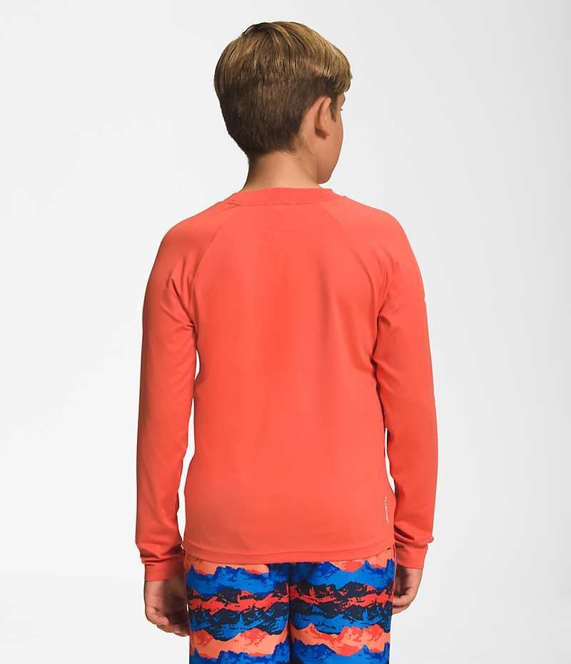 The North Face Amphibious Long Sleeve Sun T-Shirt Drenge Orange | DANMARK GIOKS