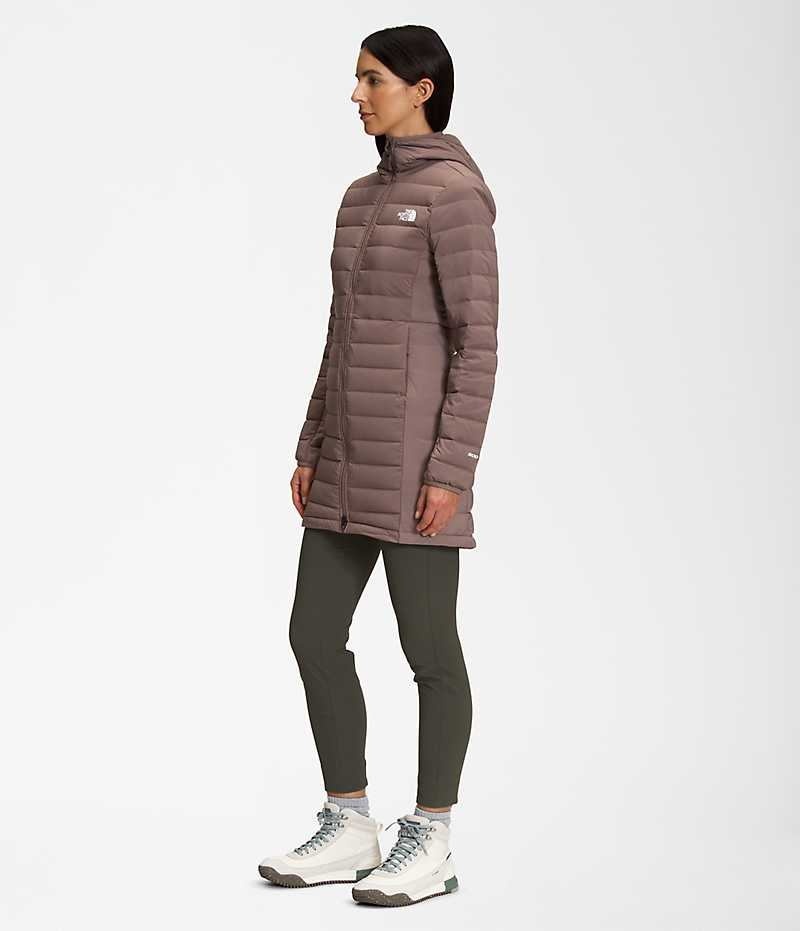 The North Face Belleview Stretch Down Parka Dame Brune | DANMARK BMEHX