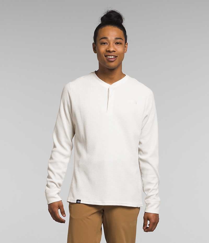 The North Face Canyon Fog Thermal Long Sleeve Henley T-Shirt Herre Hvide | DANMARK ZMHVL