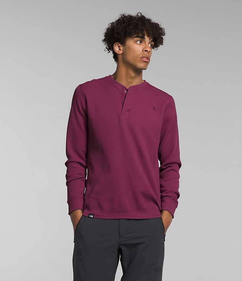 The North Face Canyon Fog Thermal Long Sleeve Henley T-Shirt Herre Fuchsia | DK BEVTD