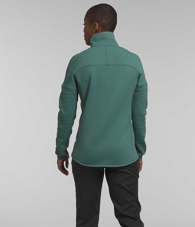 The North Face Canyonlands High Altitude ½-Zip Sweatshirt Dame Grøn | DANMARK FHOLJ