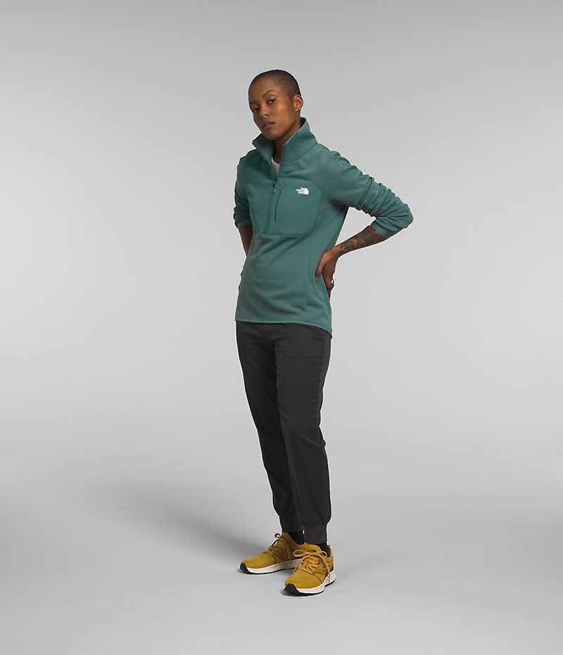 The North Face Canyonlands High Altitude ½-Zip Sweatshirt Dame Grøn | DANMARK FHOLJ