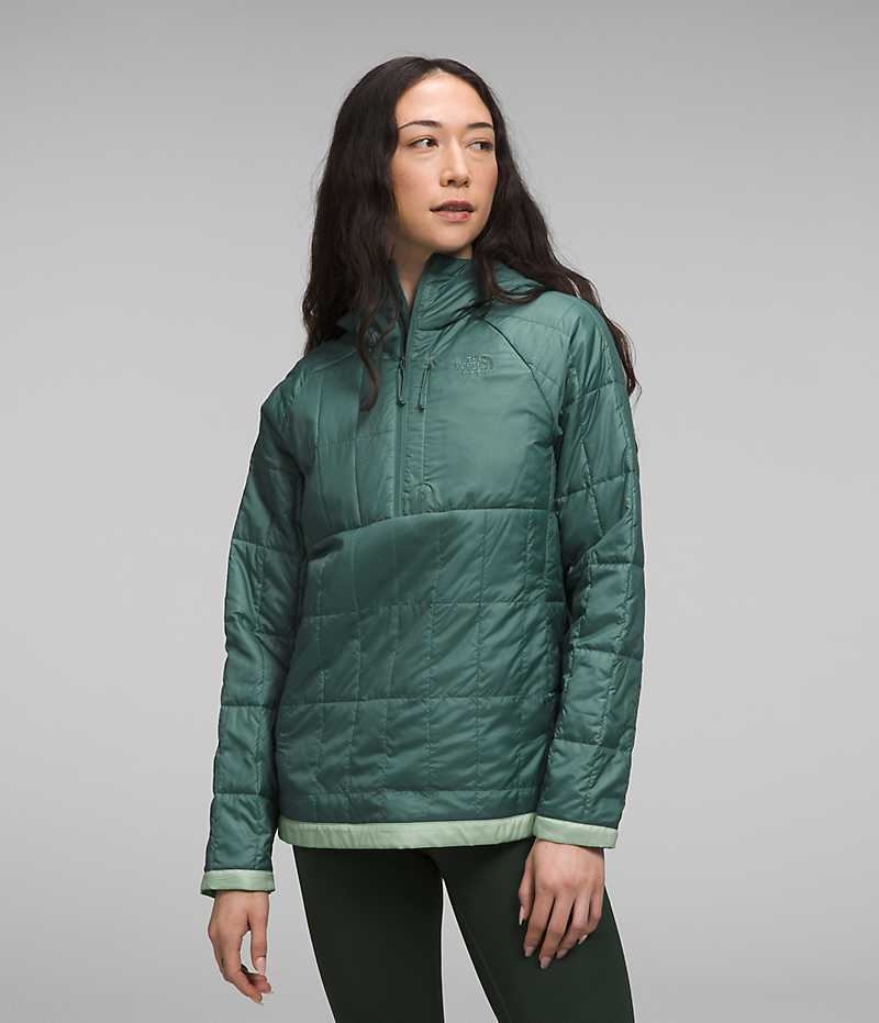 The North Face Circaloft ¼-Zip Pullover Dunjakke Dame Turkis | DANMARK JYDCQ