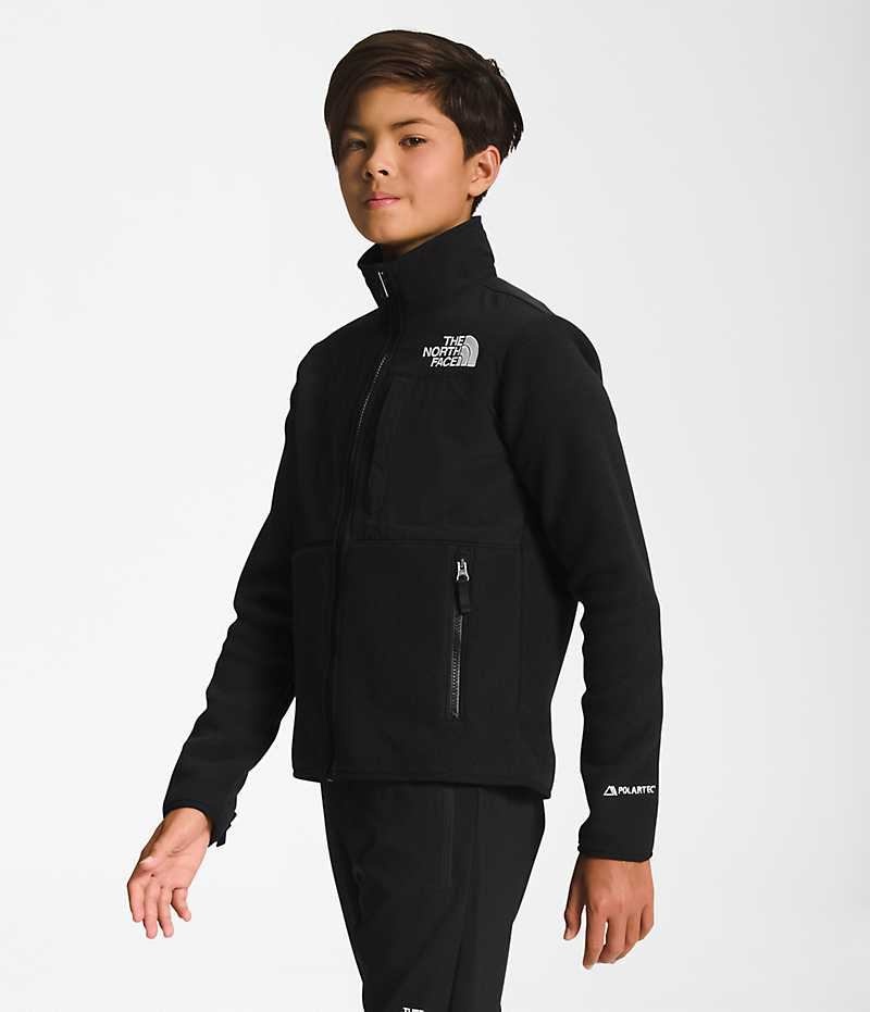 The North Face Denali Fleece Jakker Drenge Sort | DANMARK HXWKI