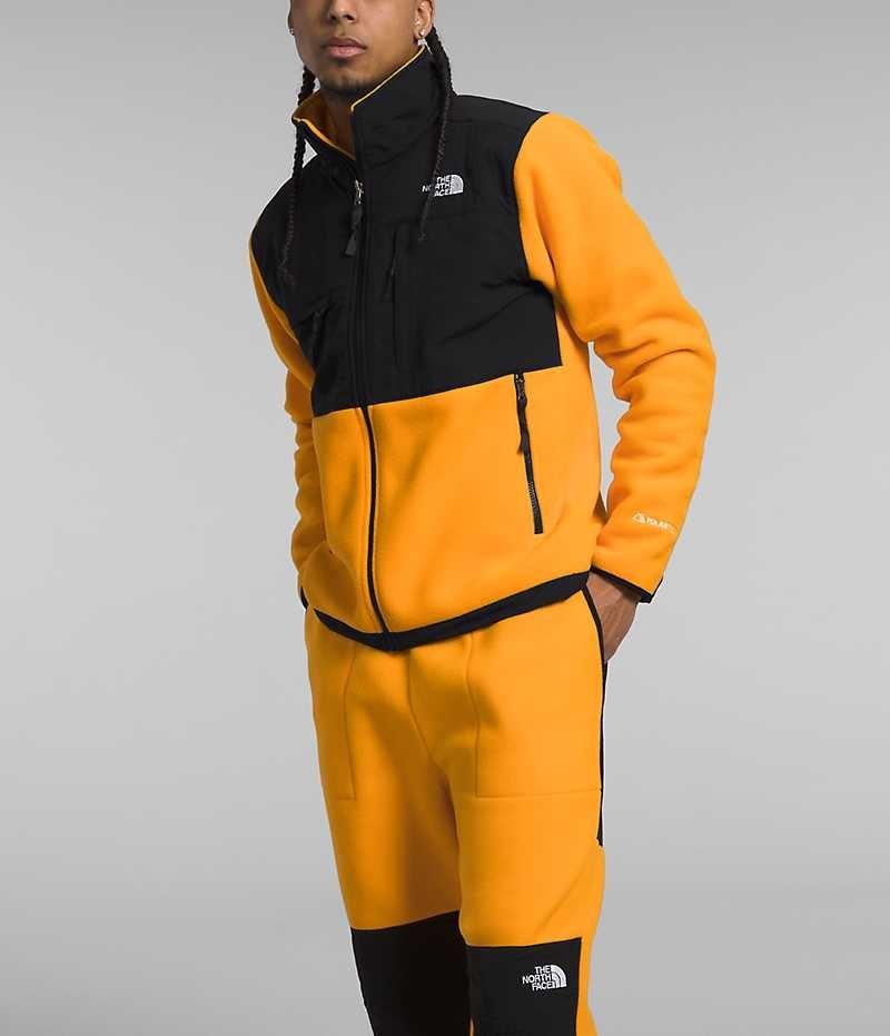 The North Face Denali Fleece Jakker Herre Guld Sort | DK JLFQB