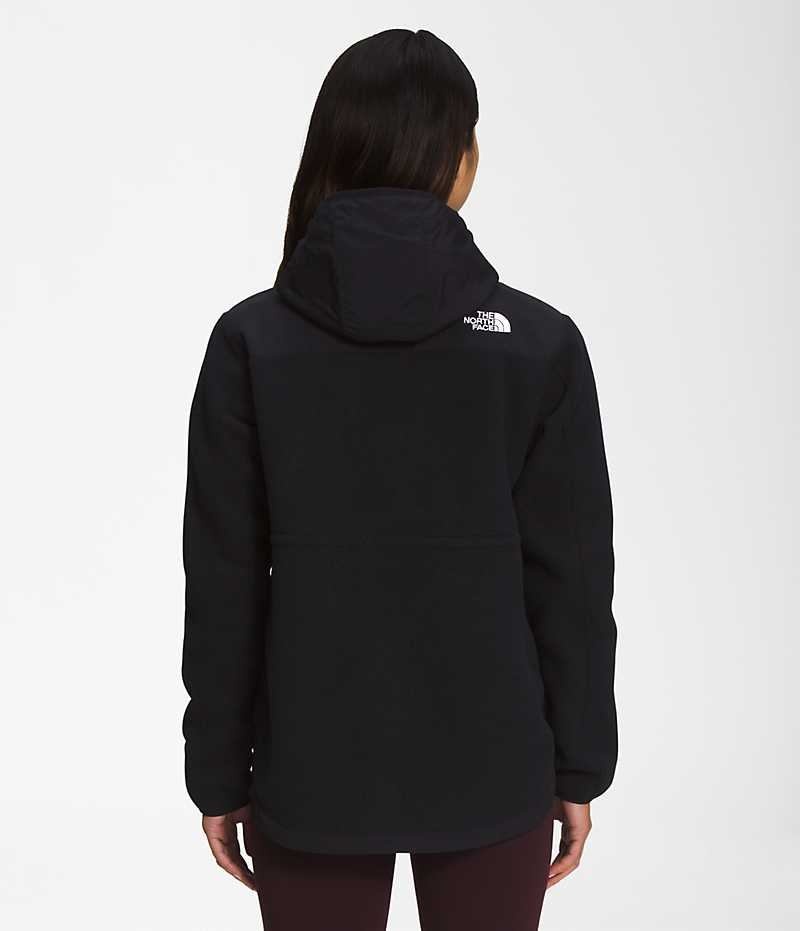 The North Face Denali Hoodie Fleece Jakker Dame Sort | DK WVLQE