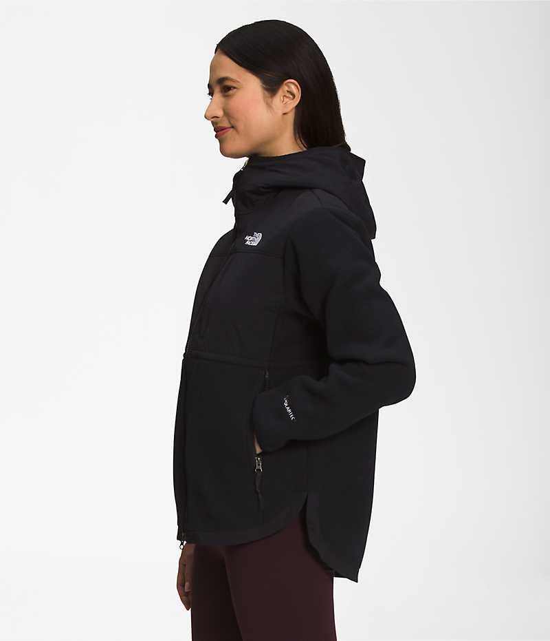 The North Face Denali Hoodie Fleece Jakker Dame Sort | DK WVLQE