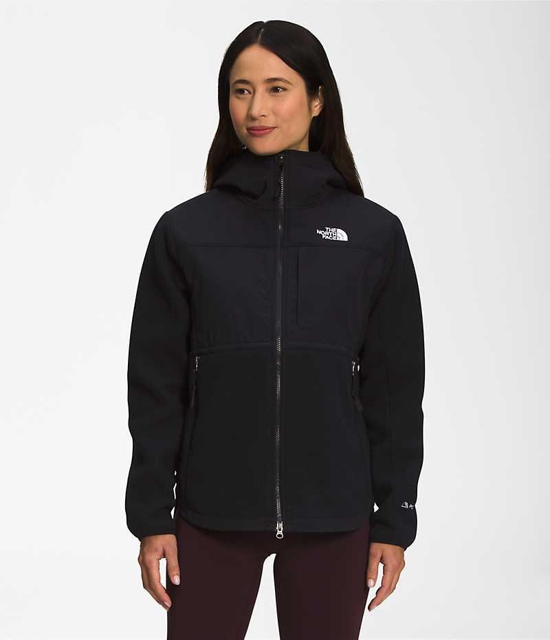 The North Face Denali Hoodie Fleece Jakker Dame Sort | DK WVLQE