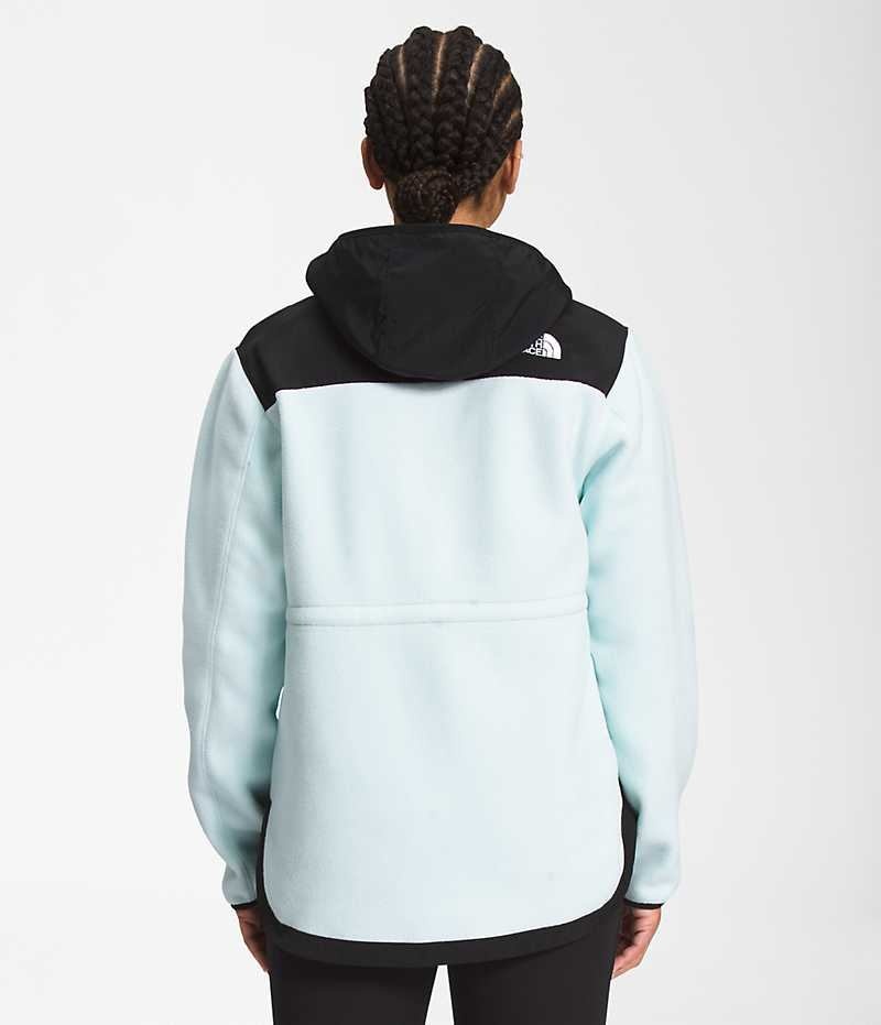 The North Face Denali Hoodie Fleece Jakker Dame Sort Turkis | DANMARK BTKZP