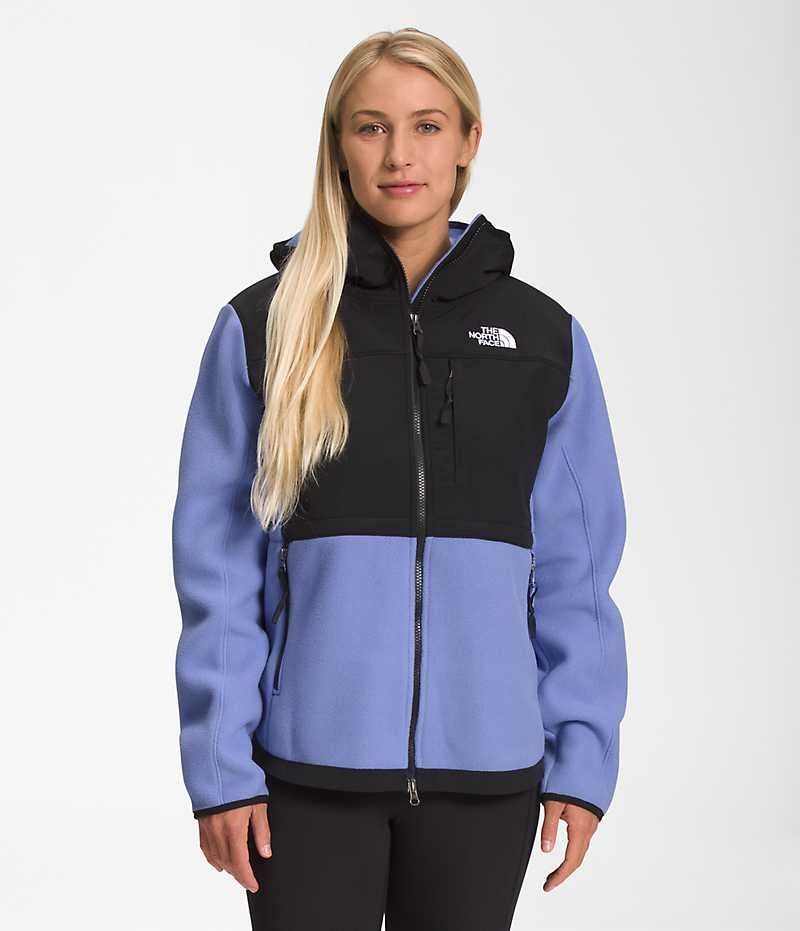 The North Face Denali Hoodie Fleece Jakker Dame Sort Blå | DK SWXYH