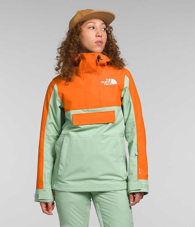 The North Face Driftview Anorak Isolerede Jakker Dame Mintgrønne Orange | DANMARK NBUPA